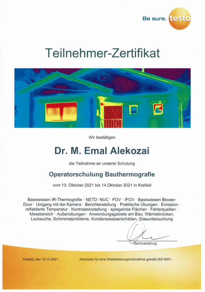 Operatorschulung Bauthermographie (Testo)