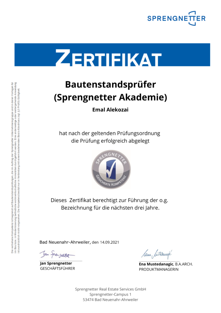 Sprengnetter Akademie Bautenstandsprüfer